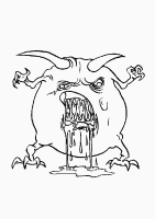 A coloring page of monster